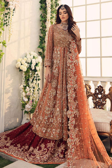 Naira-Salmon net heavily embellished bridal gown