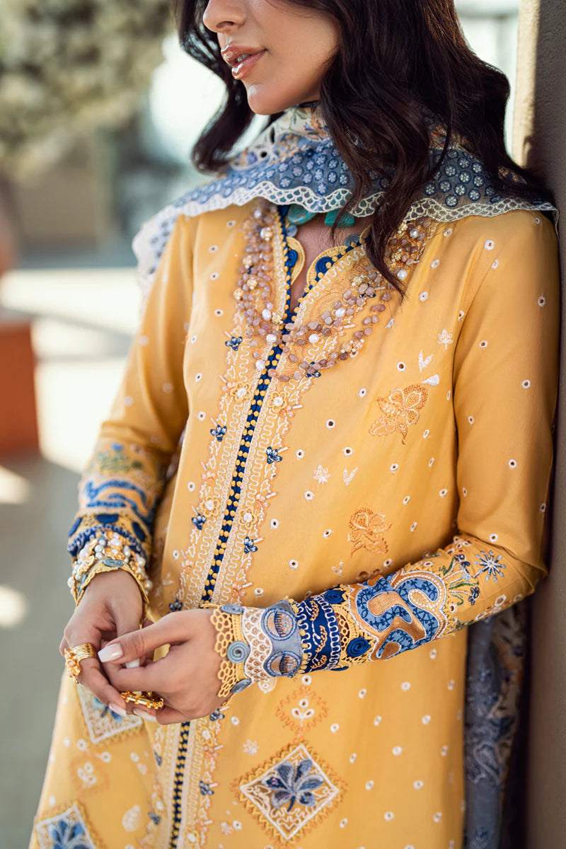 Natalie- Pakistani Designer Lawn Outfit By- Qalamkar