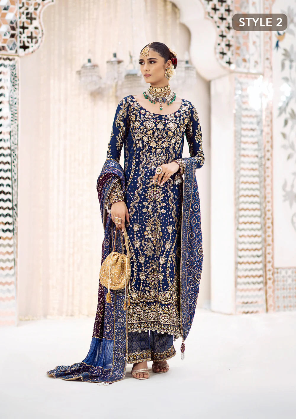 Navy Blue Designer Dress By AIK