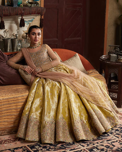 Nehal-Embellished choli with Lehenga-By-Faiza Saqlain