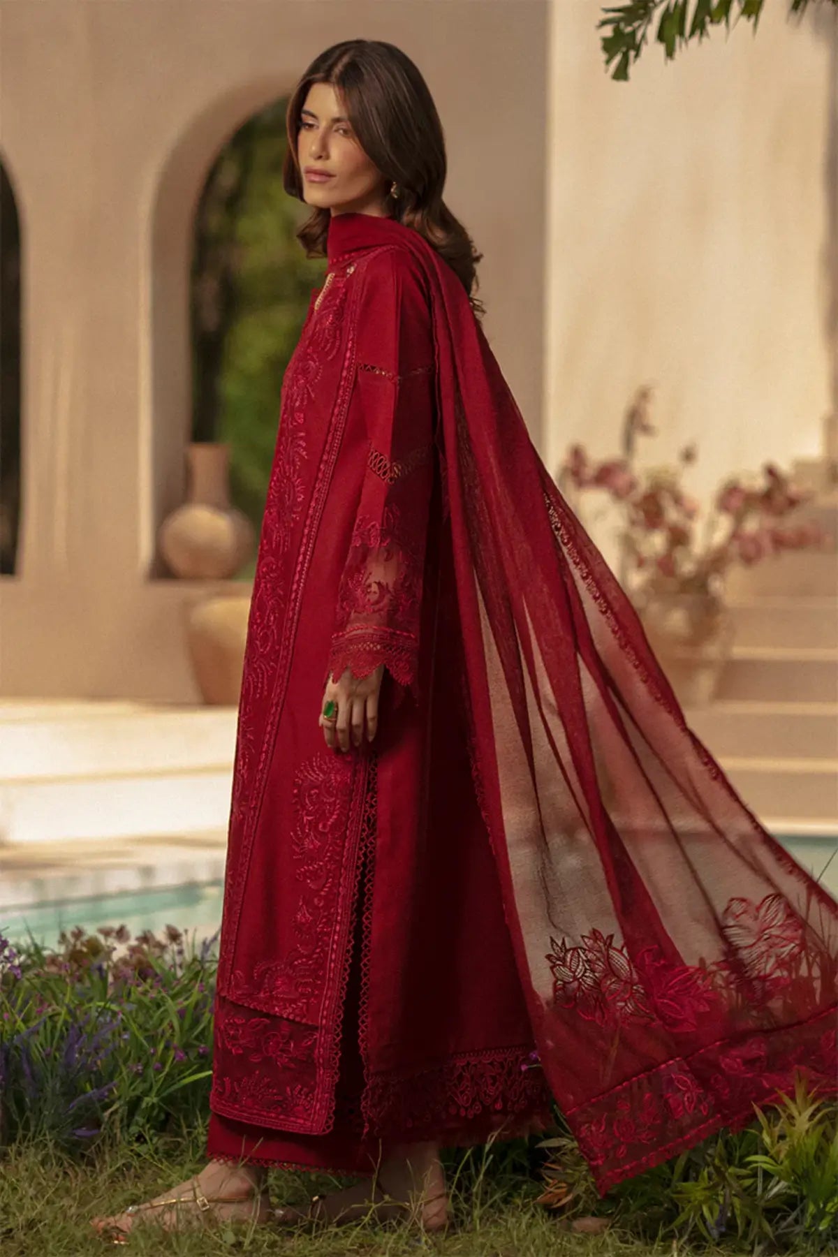 Red Rang Rang Rasiya Nehal Wine Red Premium Lawn Suit | Pakistanimoda ...
