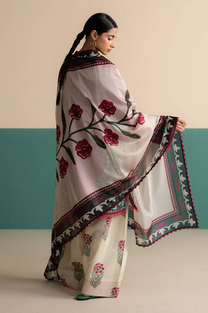 Pakistani lawn suit with digital printed silk dupatta – Nelea-2B