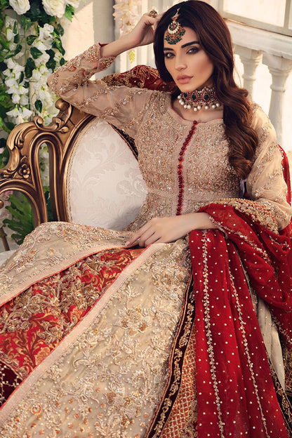 Nigar-Pakistani Bridal gown with Jamawar Lehenga