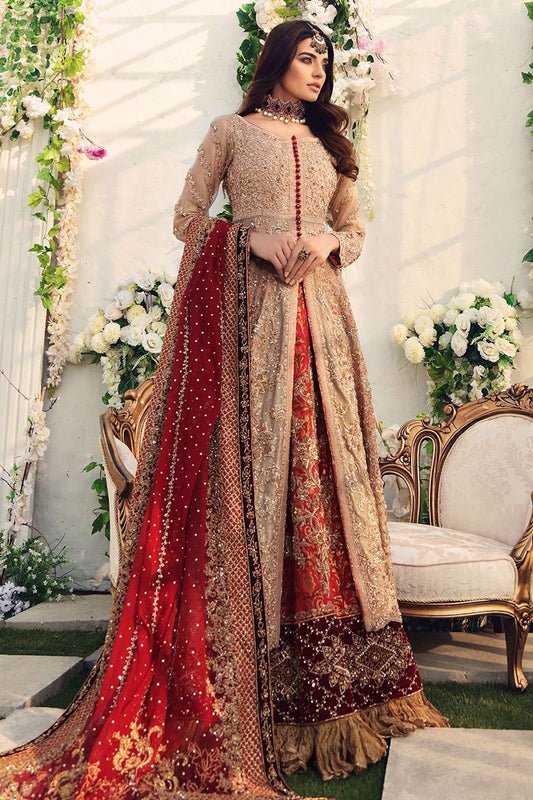 Nigar-Pakistani Bridal gown with Jamawar Lehenga