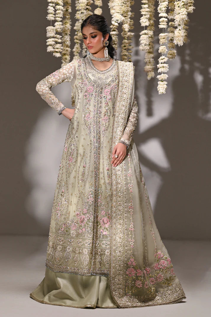 Niyah- Luxurious raw silk sharara with embroidered organza shirt By- Saad Bin Shahzad