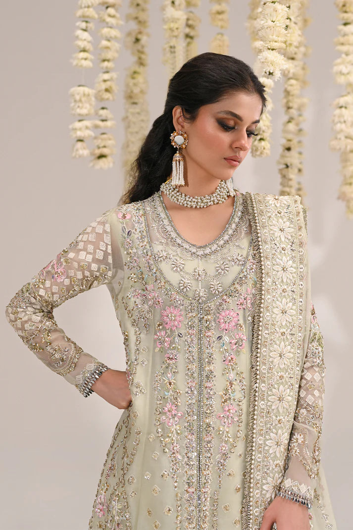 Niyah- Luxurious raw silk sharara with embroidered organza shirt By- Saad Bin Shahzad