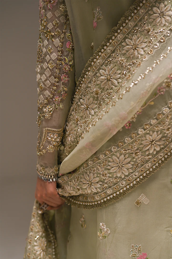 Niyah- Luxurious raw silk sharara with embroidered organza shirt By- Saad Bin Shahzad