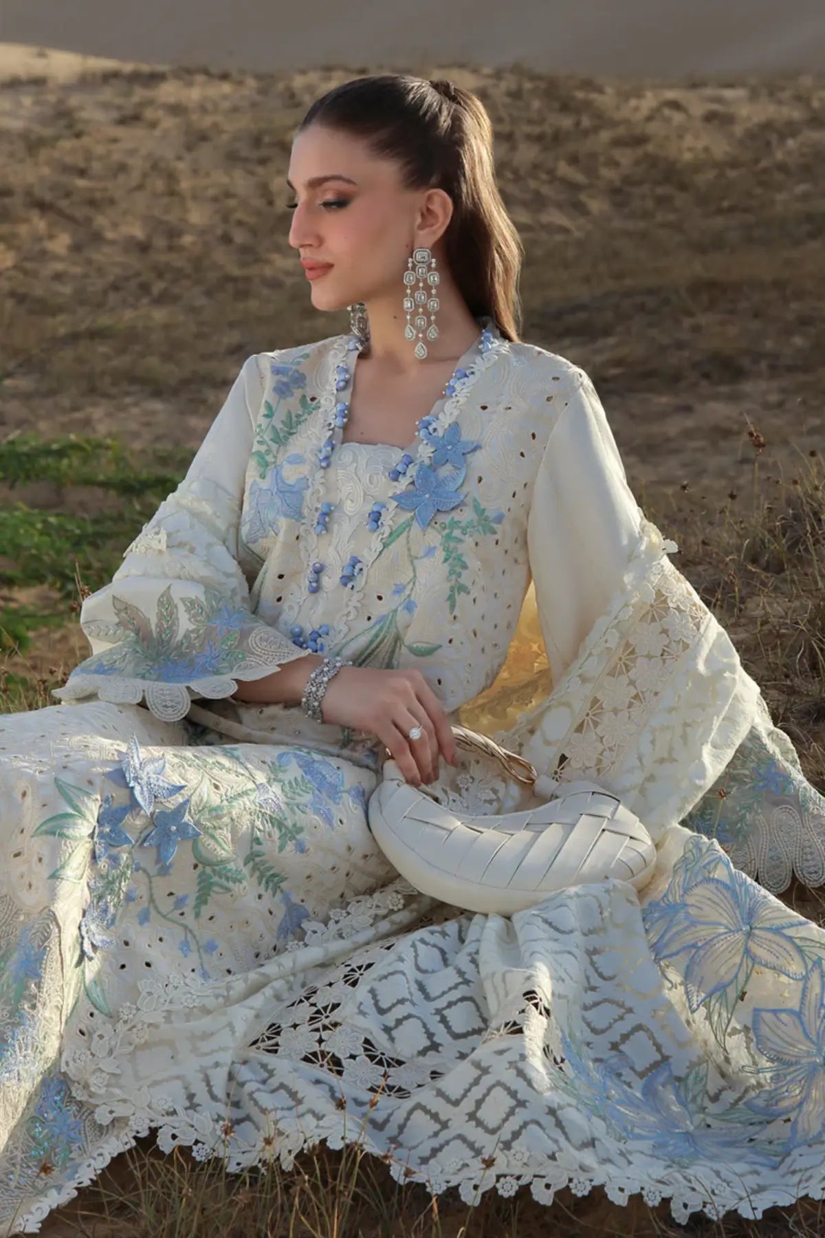 Nooreh Rang Rasiya pearl stitched lawn suit ready to wear