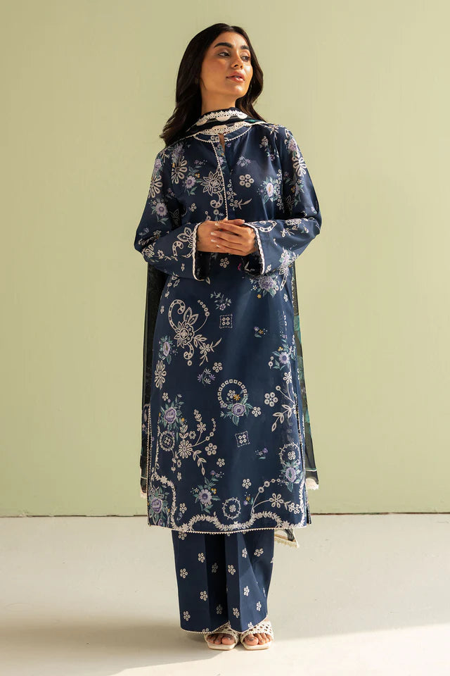 Nora- 8A Pakistani Summer Lawn Outfit '25 By- Zara Shahjahan