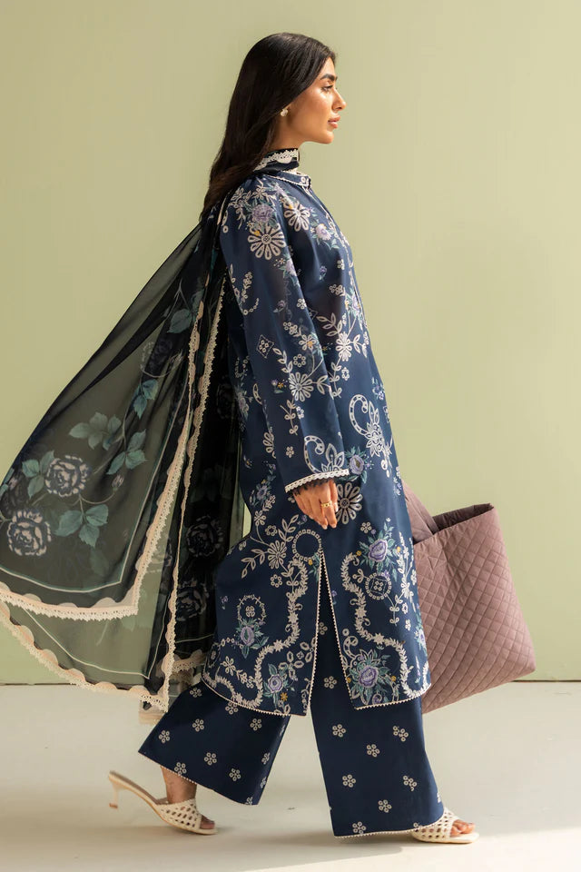 Nora- 8A Pakistani Summer Lawn Outfit '25 By- Zara Shahjahan