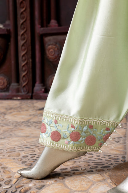 Nukhat – Pakistani Semi-Formal Wear in Sheesha Silk and Embroidered Organza