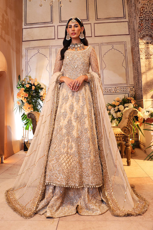 Nur-Ul-Ain-Three-Piece Bridal Set with Gold and Ivory Handworked Motifs