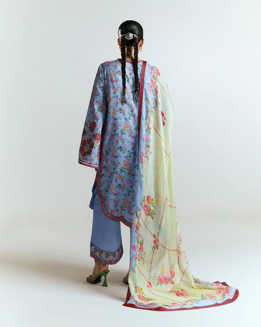 Nyami-Feminine pastel blue Pakistani ensemble for festive wear