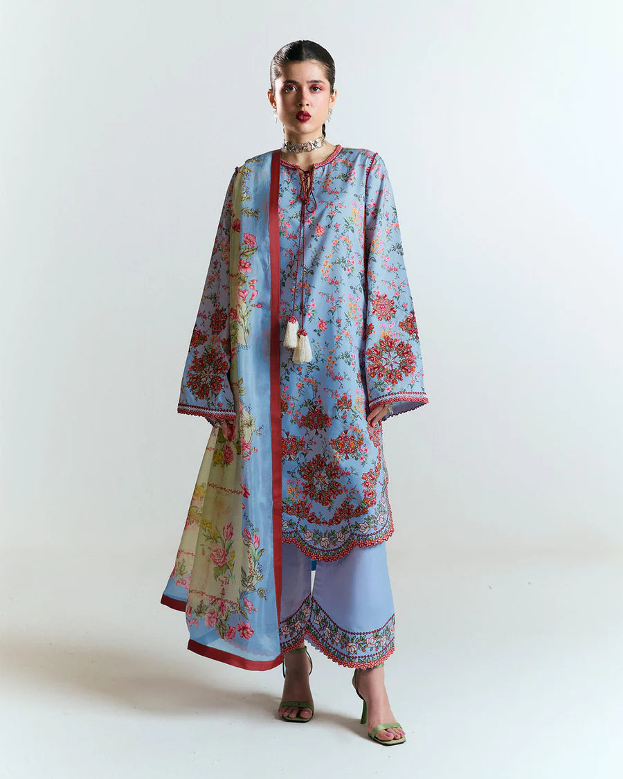 Nyami-Feminine pastel blue Pakistani ensemble for festive wear