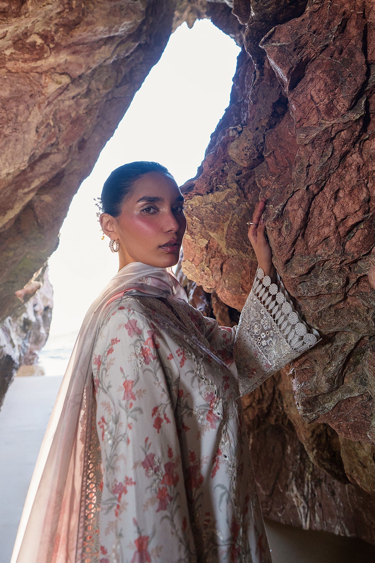 Nyssa- Steel Grey Embroidered Luxury Lawn'25 Outfit By- Afrozeh