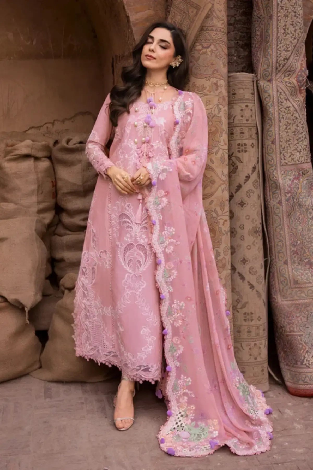 Saira Shakira Breeze ’26 OPHELIA-4-B blush pink embroidered lawn suit Pakistanimoda