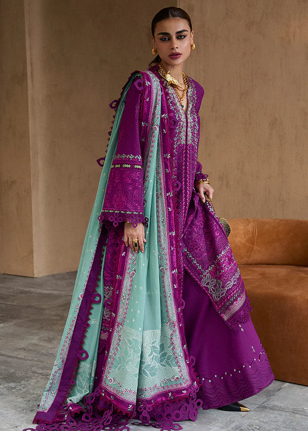 Oira-Plum Embroidered Jacquard Eid Suit-Suffuse 2025