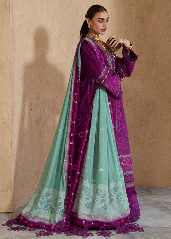 Oira-Plum Embroidered Jacquard Eid Suit-Suffuse 2025
