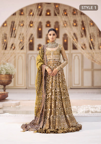 Olive Elegance - Pakistani Wedding Formal Wear By AIK