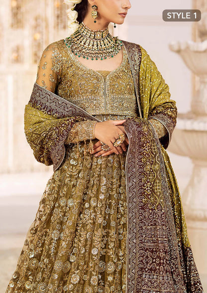 Olive Elegance - Pakistani Wedding Formal Wear By AIK