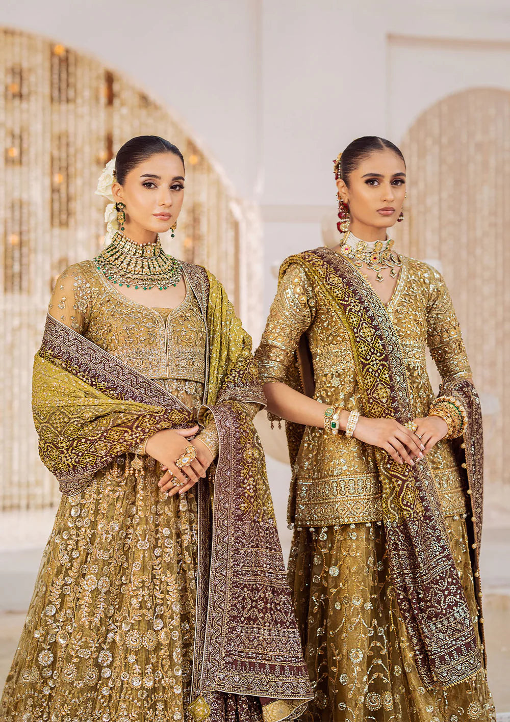 Olive Elegance - Pakistani Wedding Formal Wear By AIK