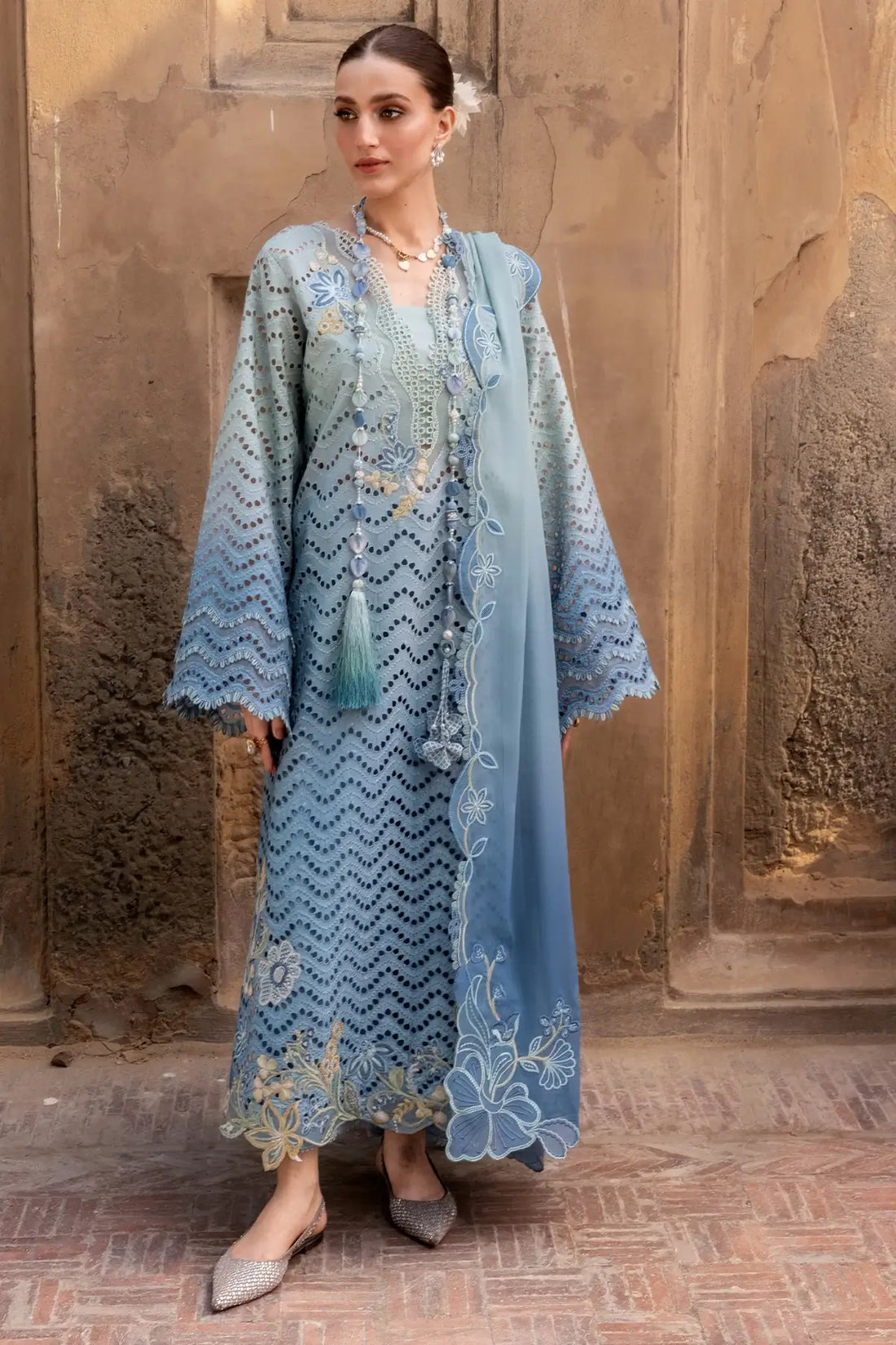 Crimson Lawn 2026 Ombre Love D8A ocean Pakistani designer suit