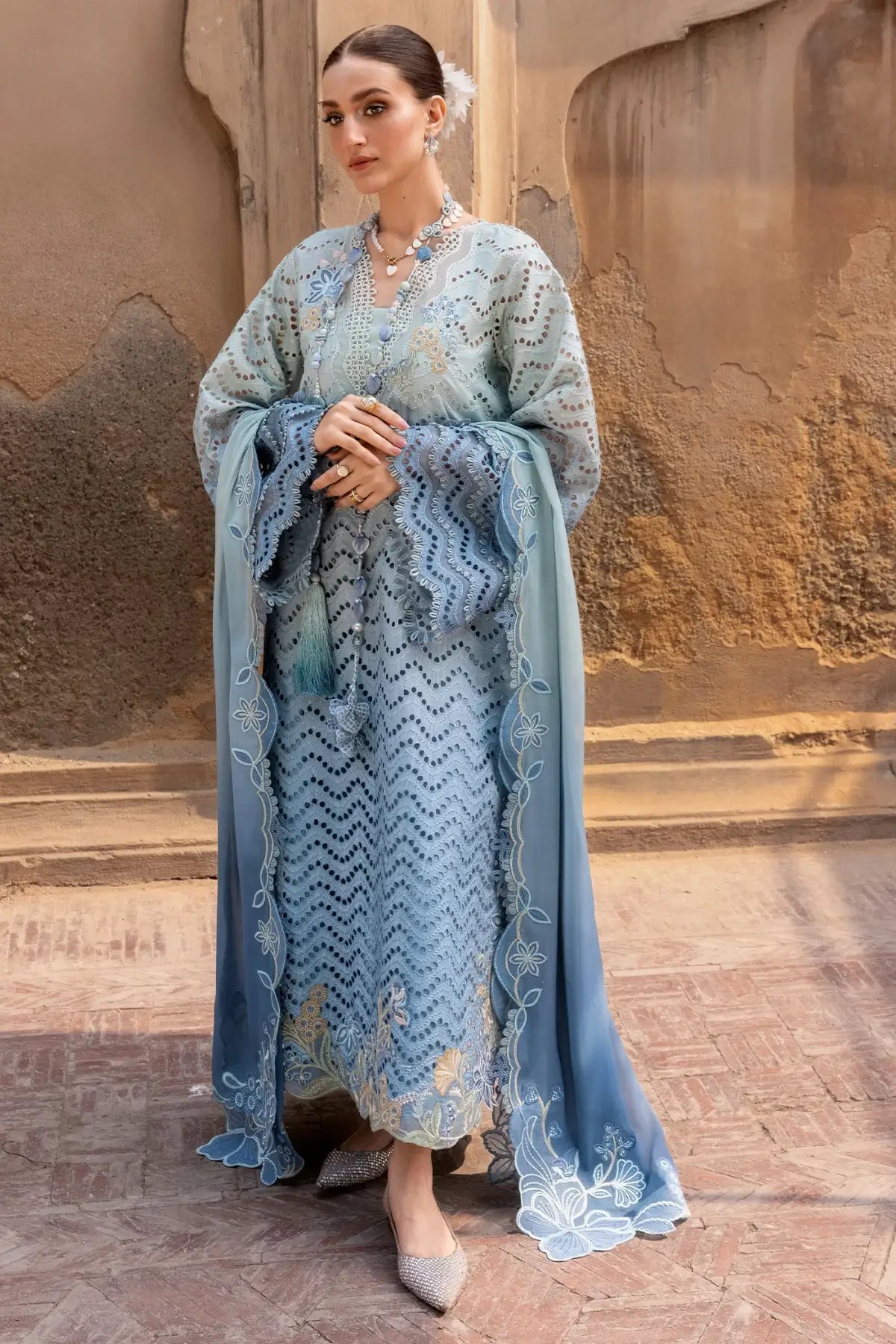 Crimson Lawn 2026 Ombre Love D8A ocean Pakistani designer suit