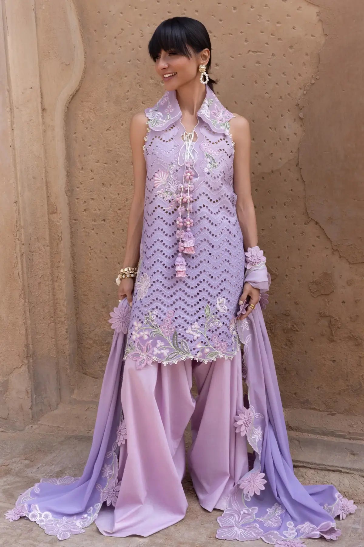 Crimson Lawn 2026 Ombre Love D8B lilac embroidered suit Pakistanimoda