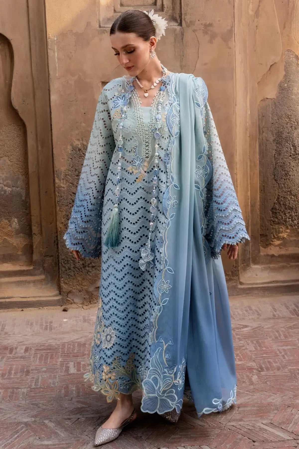 Crimson Lawn 2026 Ombre Love D8A ocean Pakistani designer suit