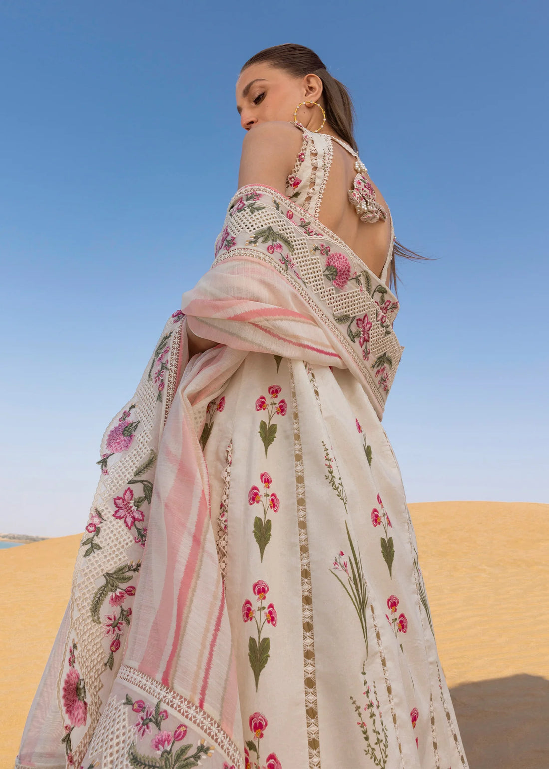 Once Upon A Flower - D9 B- Cloud  Embroidered Lawn Outfit By- Crimson