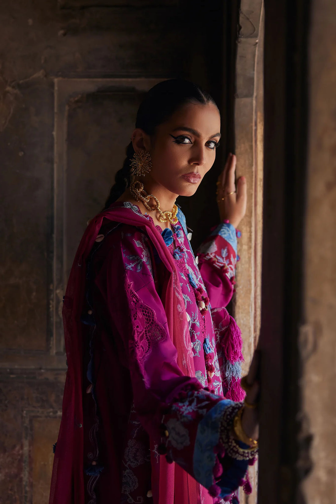 Ophelia10-B- The Raspberry Whispers Lawn Ensemble By- Elan