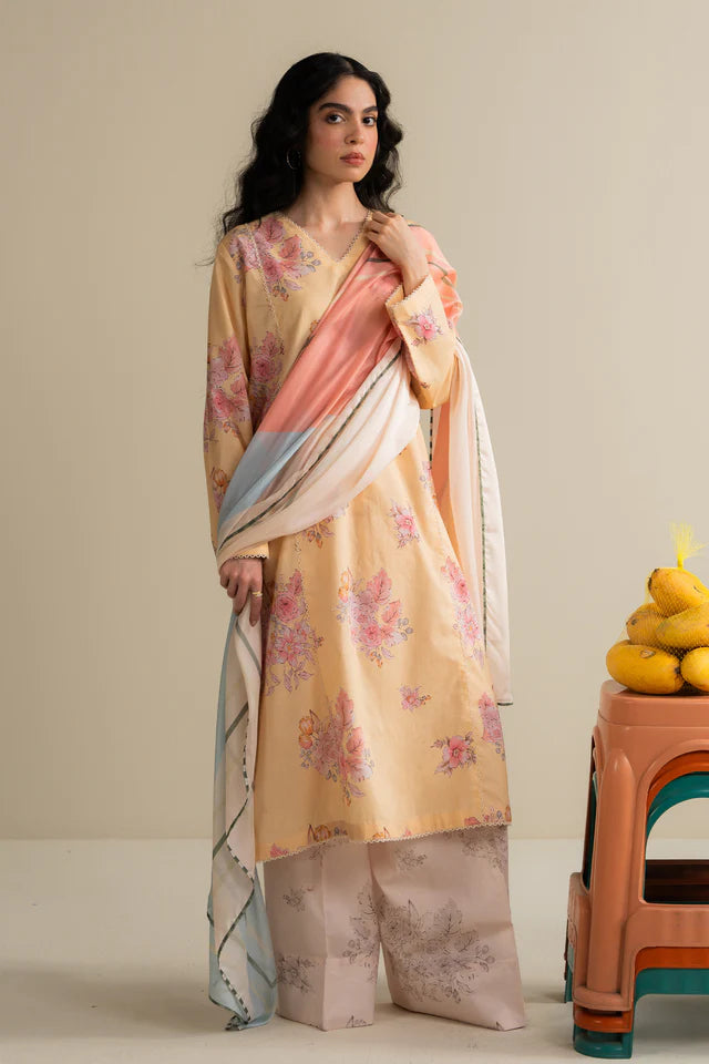 Ovela-1B soft pastel Pakistani lawn suit for summer events – Coco Zara Shahjahan