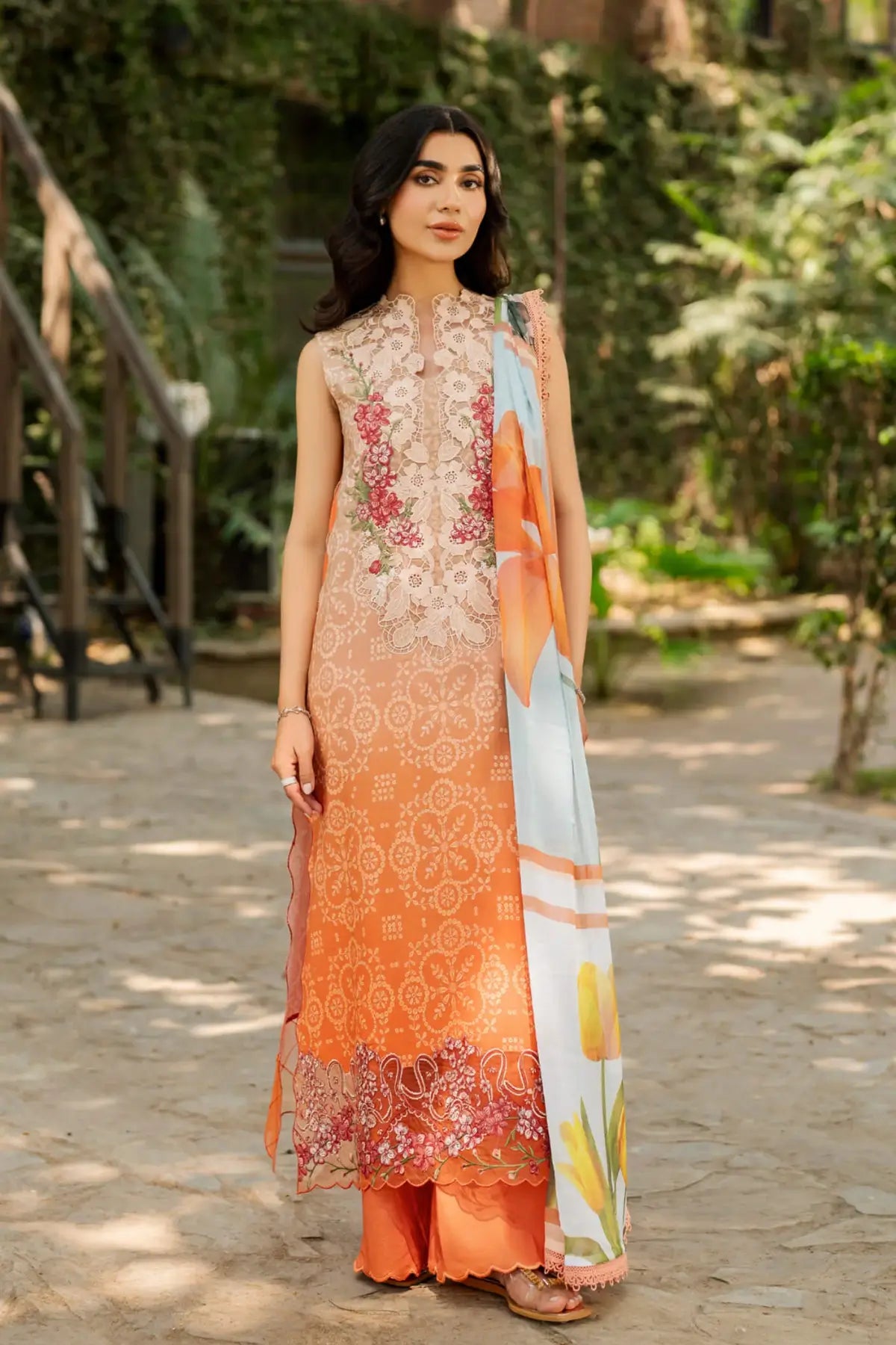 each Sorbet MSSL-02 by Asifa & Nabeel stitched lawn 3PC from Meraki Summer 26