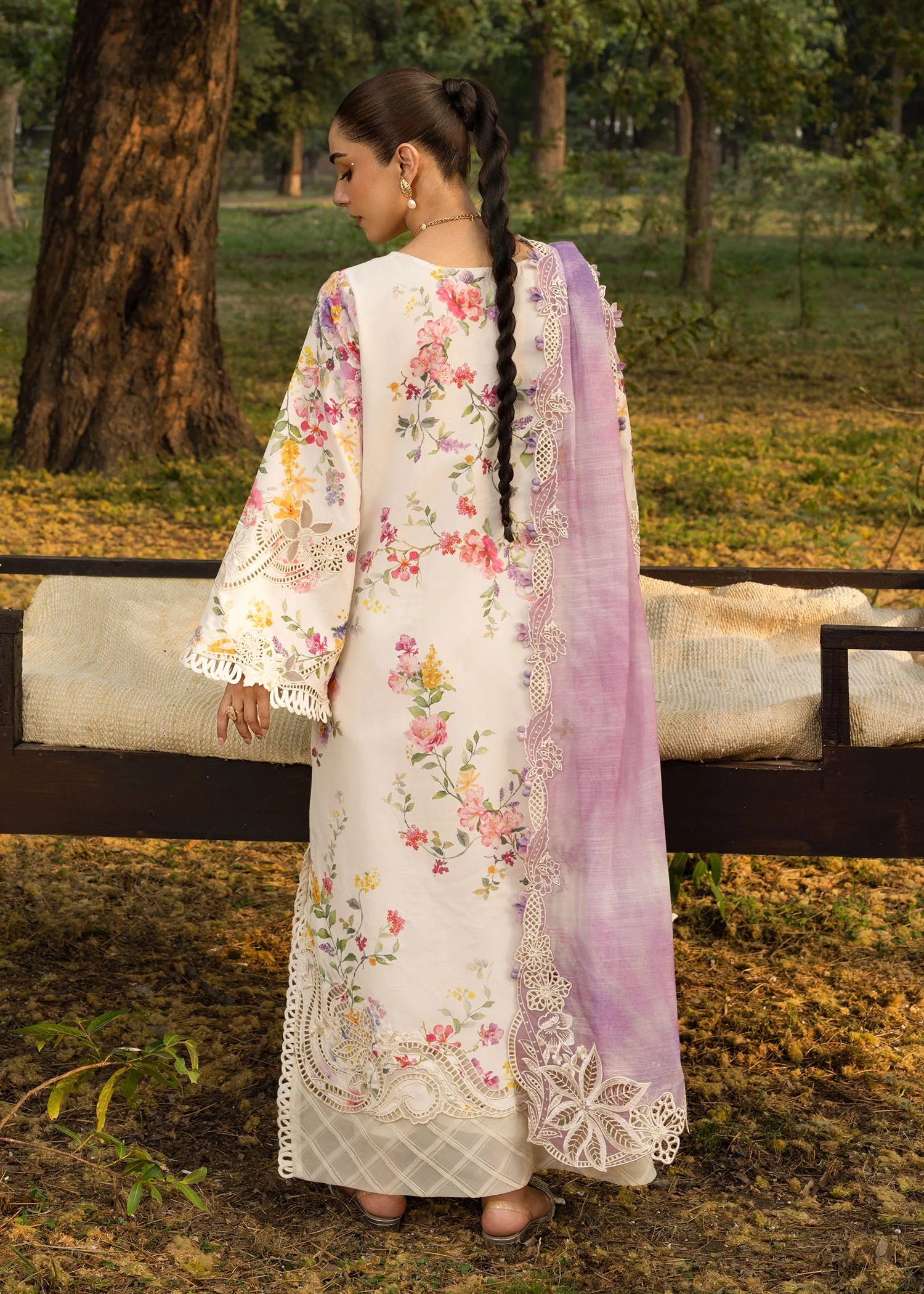 Petals and Promises-D2 B-Formal ethnic outfit with printed and cutwork embroidery by Crimson