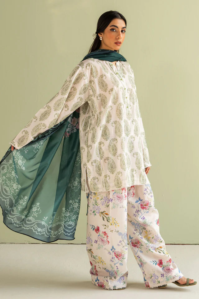 Piasley-6B Pakistani Summer Lawn Outfit '25 By- Zara Shahjahan