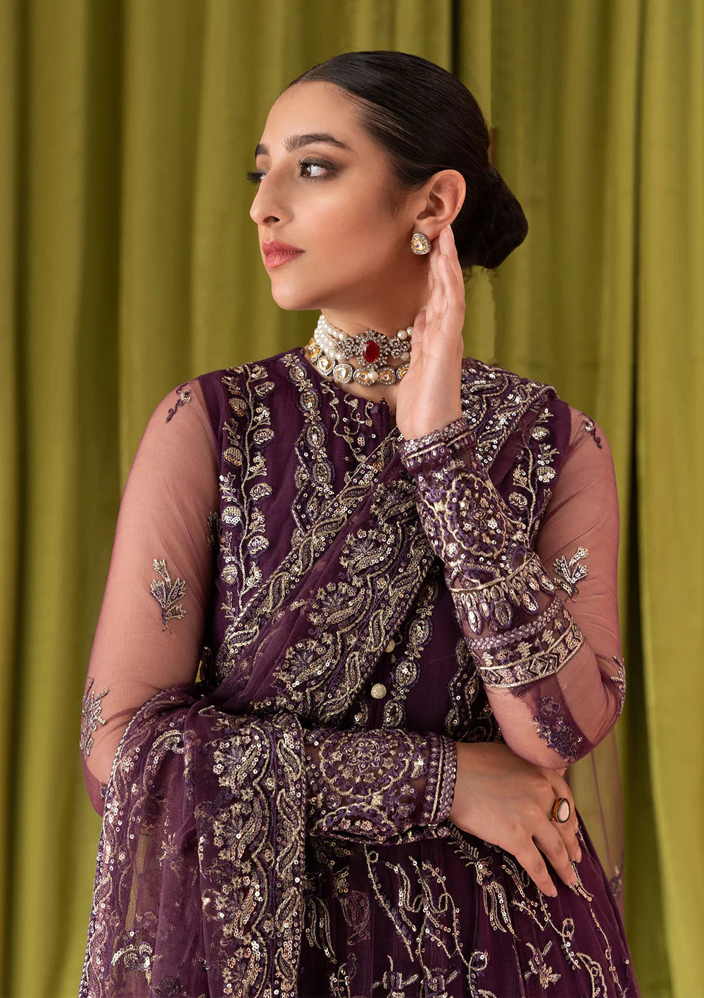 Plum Luxe - Unstitched Designer Suit By AIK