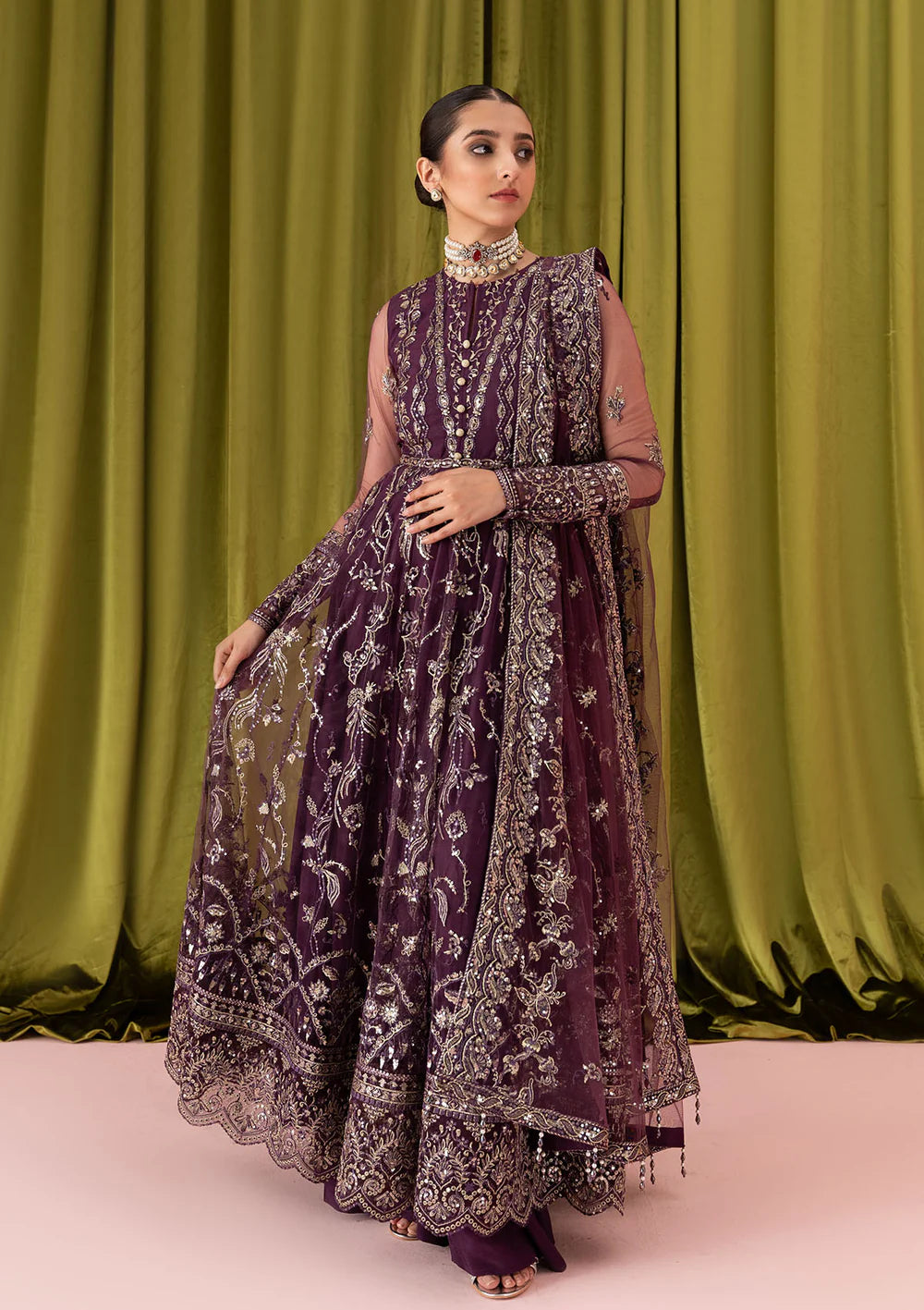 Plum Luxe - Unstitched Designer Suit By AIK