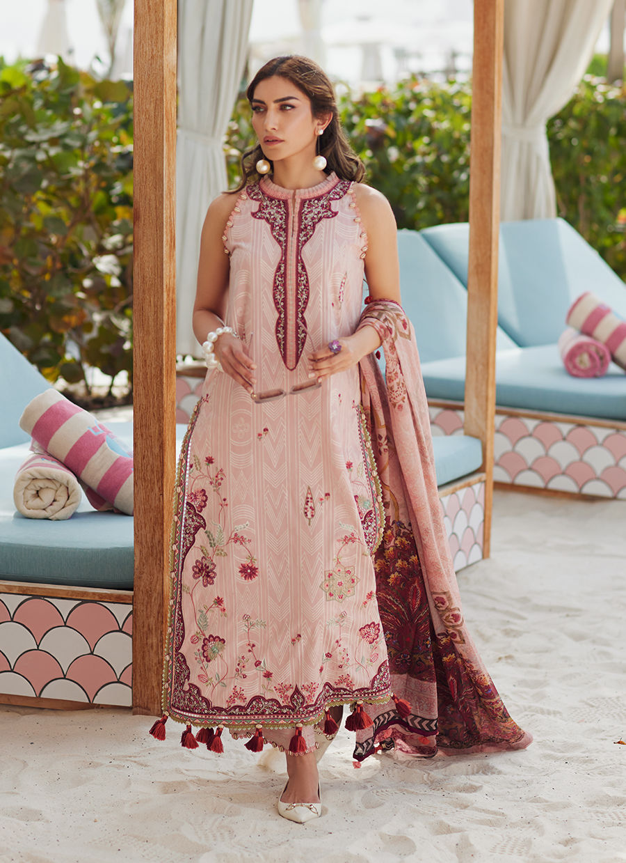 Pricsilla Tea Pink- W E S Luxury Ensemble '25 By- Farah Talib Aziz