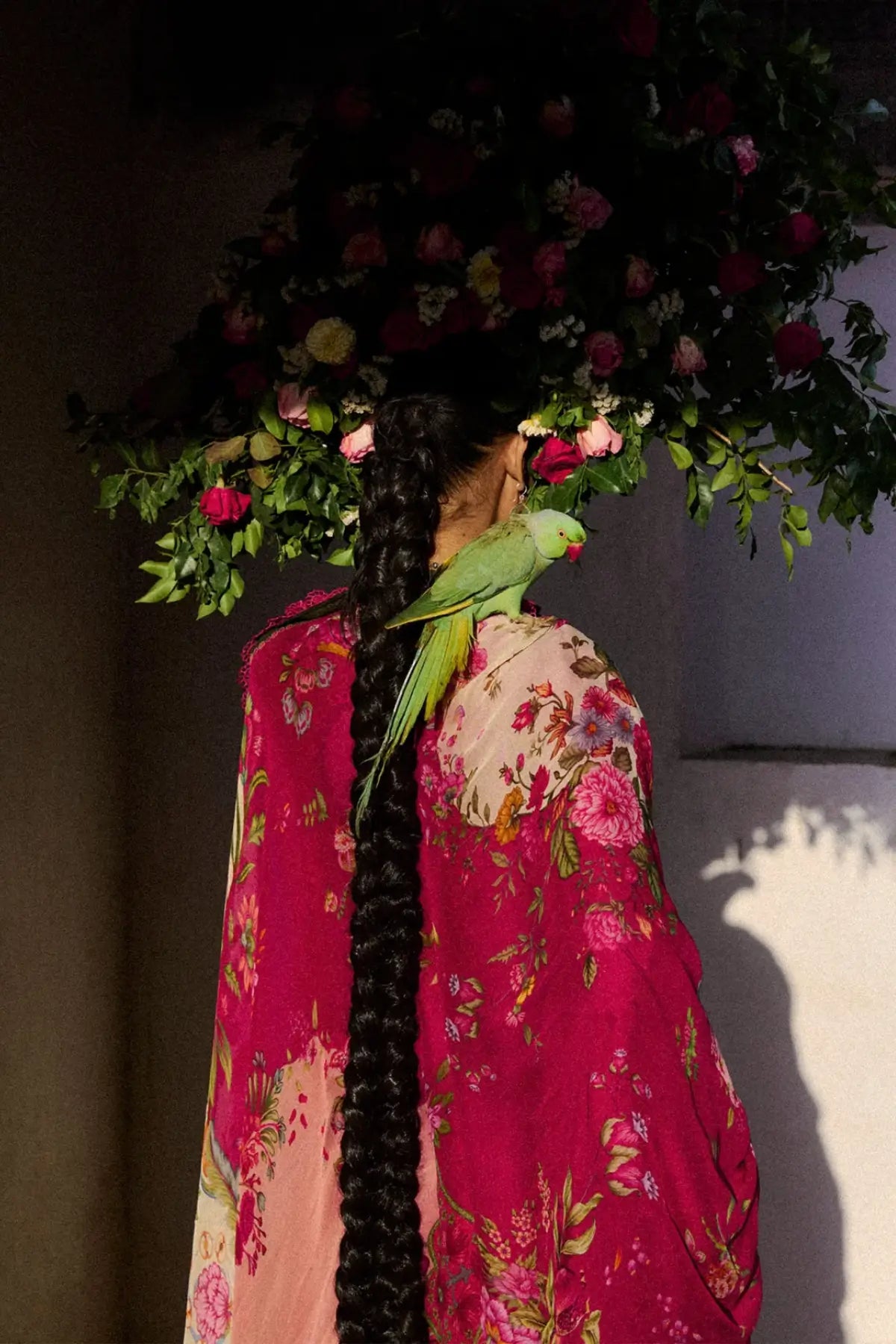 Qermez red luxury lawn stitched 3PC suit with chiffon dupatta by Hussain Rehar Pakistanimoda