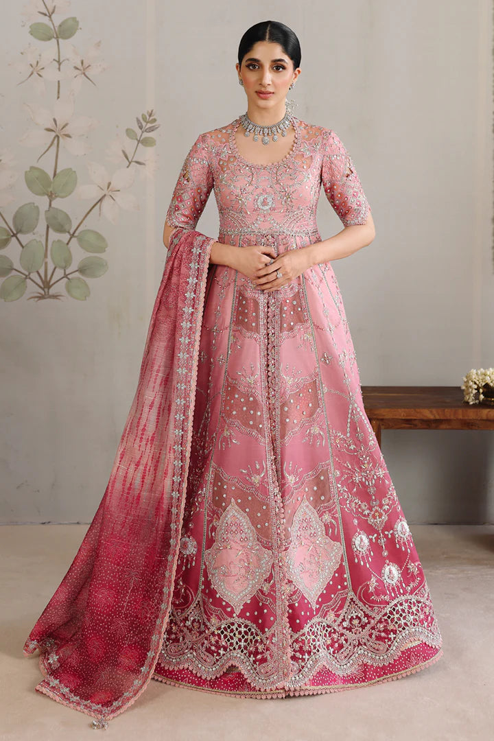 RH-05 Rahmah Pink Luxury Embroidered Maxi from Qalamkar Shadmaani Formals 2025, stitched and available at Pakistanimoda with worldwide delivery.