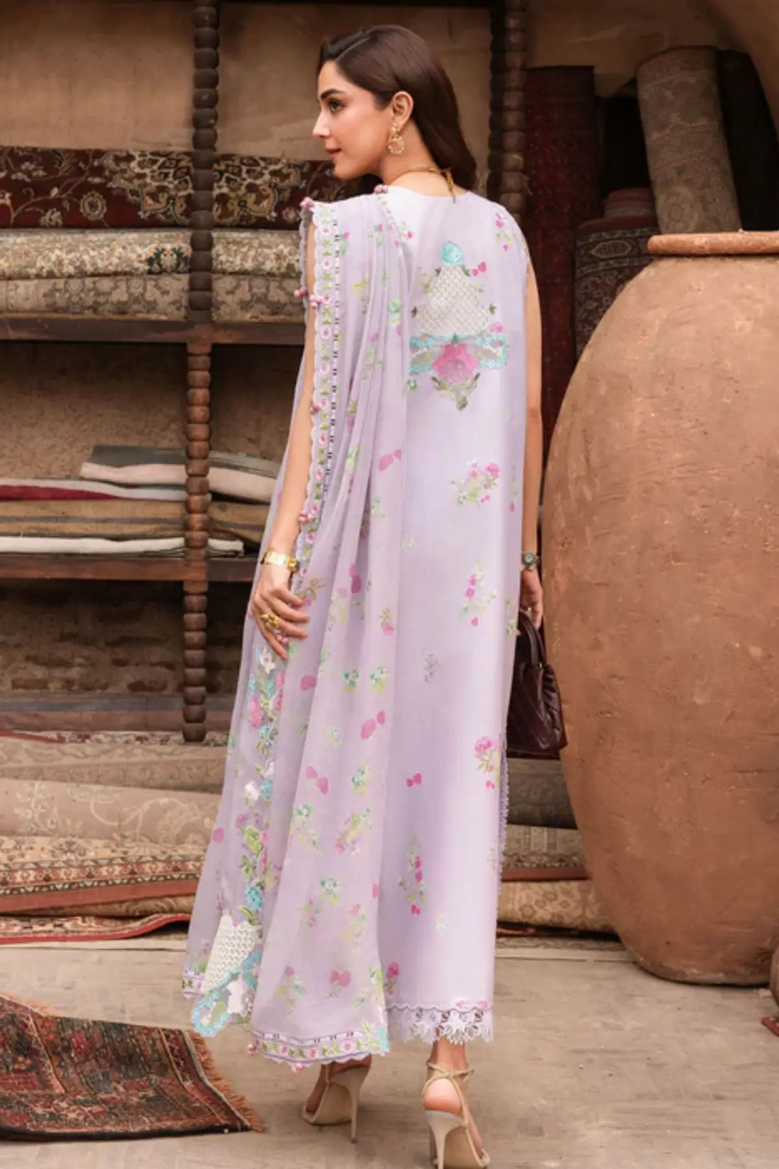 ROSE-6-B Saira Shakira Breeze lilac stitched lawn suit Pakistanimoda