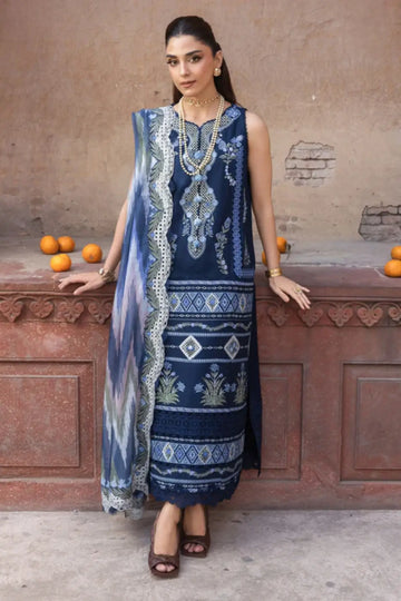 Midnight blue Saira Shakira Breeze RUNA-8-B lawn suit monar dupatta