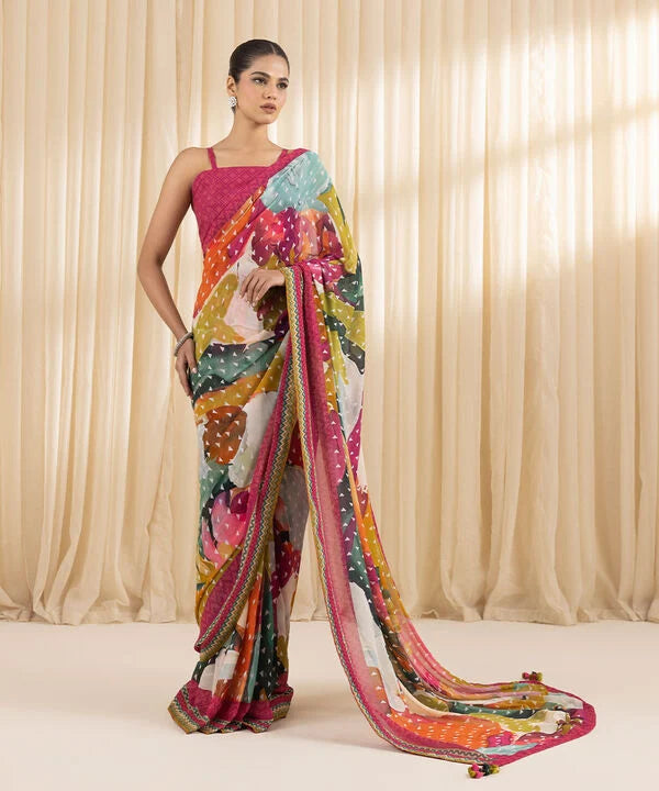 Radiant Bloom -Lightweight Georgette Saree for Party Wear