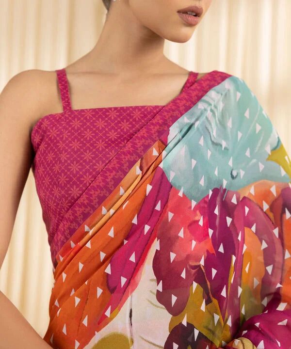 Radiant Bloom -Lightweight Georgette Saree for Party Wear