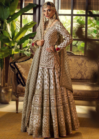 Radiant Bridal Lehenga in White Colour By Hussain Rehar