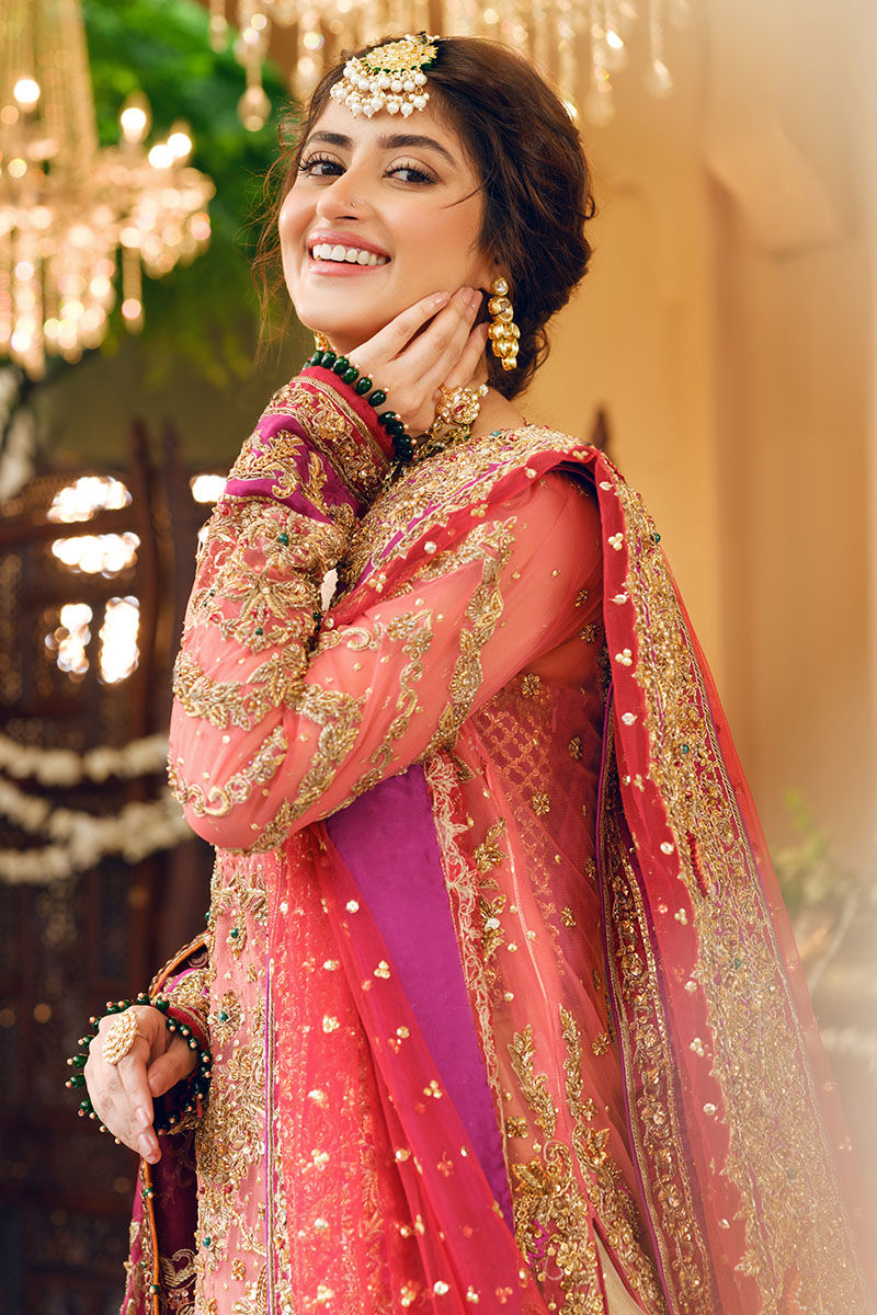 Rafiha-Designer Bridal Long Shirt with Lehenga-Aisha Imran