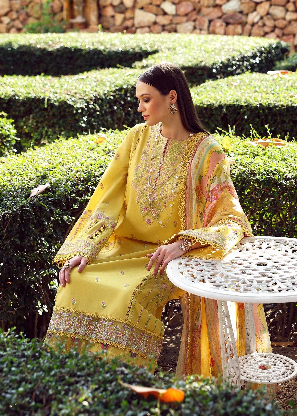 Raiha- Yellow Zaina Lawn Collection 2025 By- Kanwal Malik