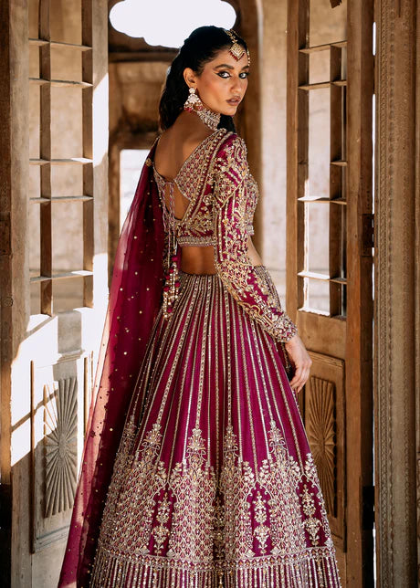 Raina - Plum Bridal Lehenga By Kanwal Malik
