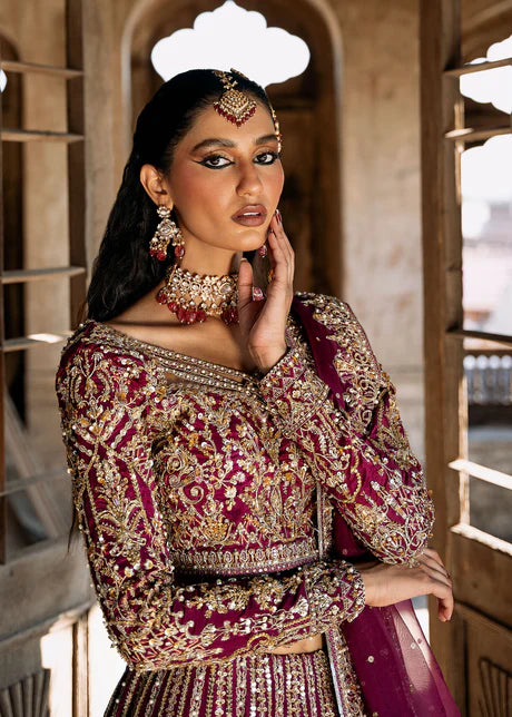 Raina - Plum Bridal Lehenga By Kanwal Malik