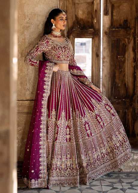 Raina - Plum Bridal Lehenga By Kanwal Malik
